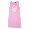 Robe Mi Longue Sans Manche Droite Avec Grand Logo Enfant GUESS -Tendryne Soldes Boutique robe mi longue sans manche droite avec grand logo enfant guess