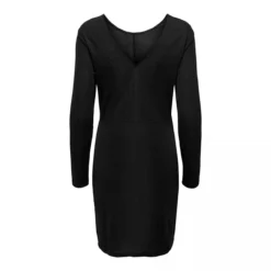 Robe Midi Manches Longues Nouée Noire Femme ONLY -Tendryne Soldes Boutique robe midi manches longues nouee noire femme only 1