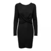 Robe Midi Manches Longues Nouée Noire Femme ONLY -Tendryne Soldes Boutique robe midi manches longues nouee noire femme only