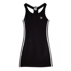 Robe Moulante Dos Nageur Logo Bandes Côtés Coton Stretch Femme ADIDAS