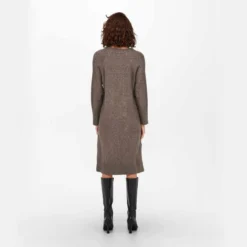 Robe Pull Manches Longues Mi Longue Col V Avec Deux Fentes Macadamia Femme ONLY -Tendryne Soldes Boutique robe pull manches longues mi longue col v avec deux fentes macadamia femme only 10