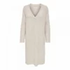 Robe Pull Manches Longues Mi Longue Col V Avec Deux Fentes Macadamia Femme ONLY -Tendryne Soldes Boutique robe pull manches longues mi longue col v avec deux fentes macadamia femme only