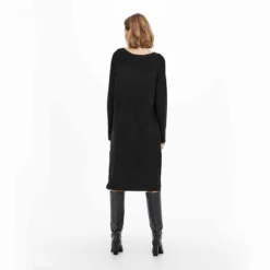 Robe Pull Manches Longues Mi Longue Col V Avec Deux Fentes Macadamia Femme ONLY -Tendryne Soldes Boutique robe pull manches longues mi longue col v avec deux fentes macadamia femme only 11