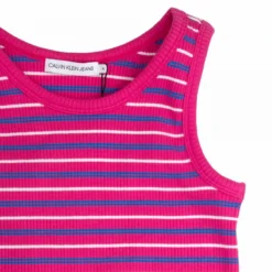 Robe Rayée Côtelée Sans Manches Coton Stretch Enfant CALVIN KLEIN 10 Robe Rayée Côtelée Sans Manches Coton Stretch Enfant CALVIN KLEIN -Tendryne Soldes Boutique robe rayee cotelee sans manches coton stretch enfant calvin klein 2