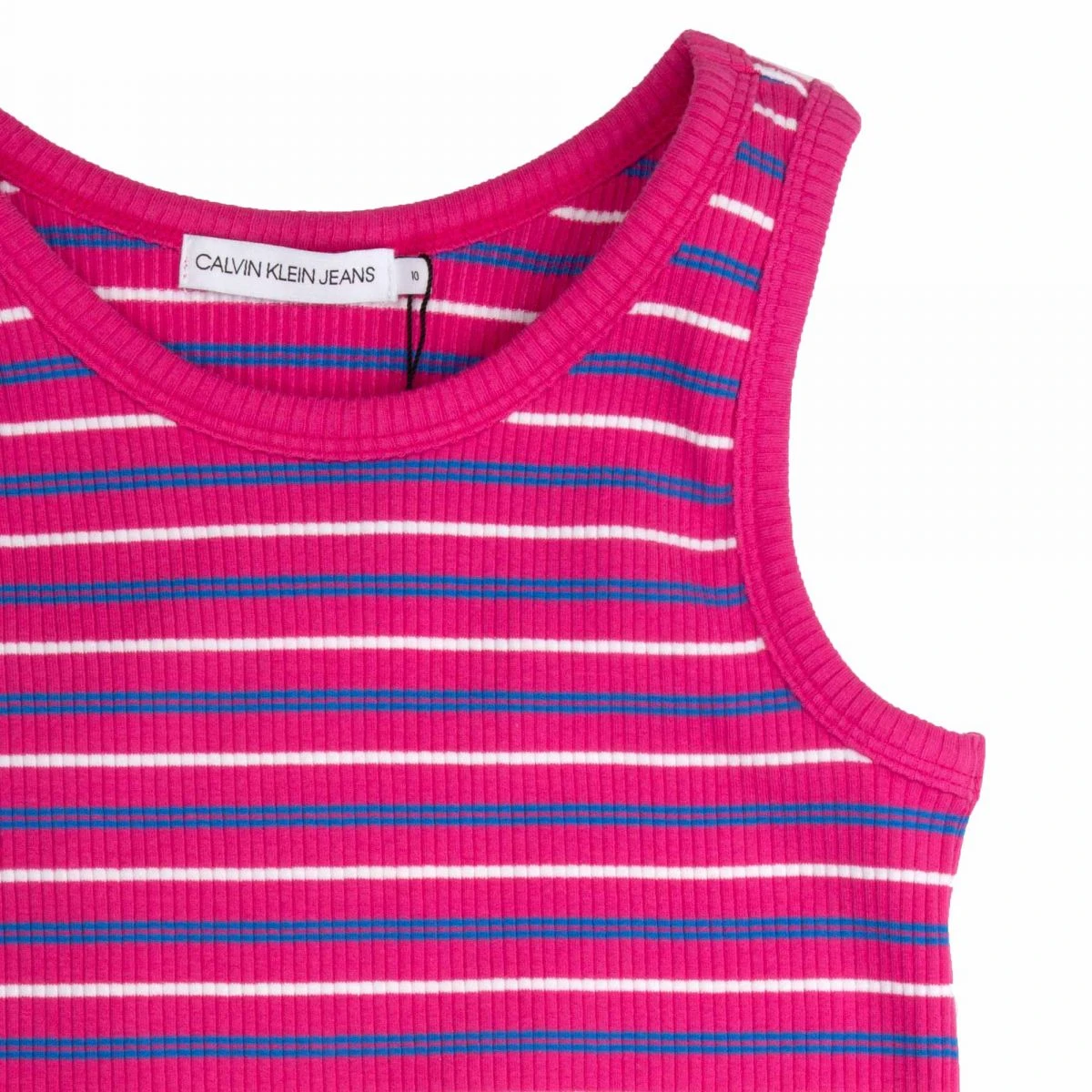 Robe Rayée Côtelée Sans Manches Coton Stretch Enfant CALVIN KLEIN 4 Robe Rayée Côtelée Sans Manches Coton Stretch Enfant CALVIN KLEIN – Image 3