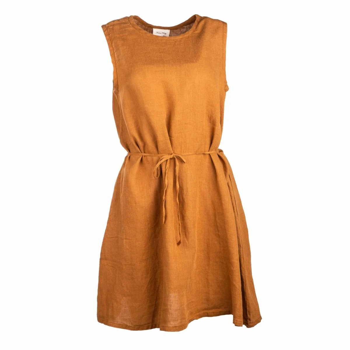 Robe Sans Manches Uni Cordon Lin Femme AMERICAN VINTAGE 4 Robe Sans Manches Uni Cordon Lin Femme AMERICAN VINTAGE – Image 2