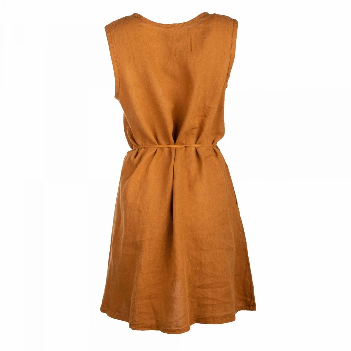 Robe Sans Manches Uni Cordon Lin Femme AMERICAN VINTAGE 5 Robe Sans Manches Uni Cordon Lin Femme AMERICAN VINTAGE – Image 3