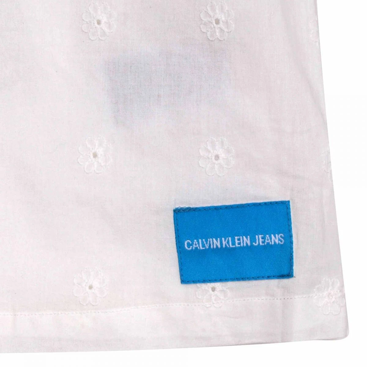 Robe Sans Manches Volant Empiècement Brodé Coton Enfant CALVIN KLEIN 6 Robe Sans Manches Volant Empiècement Brodé Coton Enfant CALVIN KLEIN – Image 4