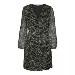 Robe Savannah Manches Longues Ceinture Motif Col V Femme ONLY