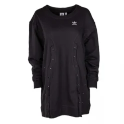 Robe Sweat Manches Longues Boutons Pression Devant Dos Coton Femme ADIDAS