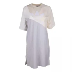 Robe Tee Shirt Tricolore Manches Courtes Logo Coton Femme ADIDAS